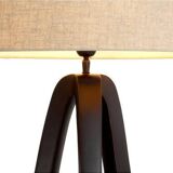Pair of table lamps in patinated bronze with black granite bases