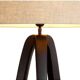 Pair of table lamps in patinated bronze with black granite bases