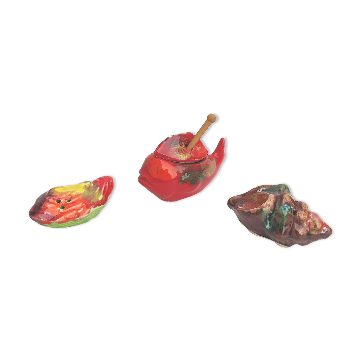 Poivrier coquillage salière huitre pot à moutarde poisson céramique