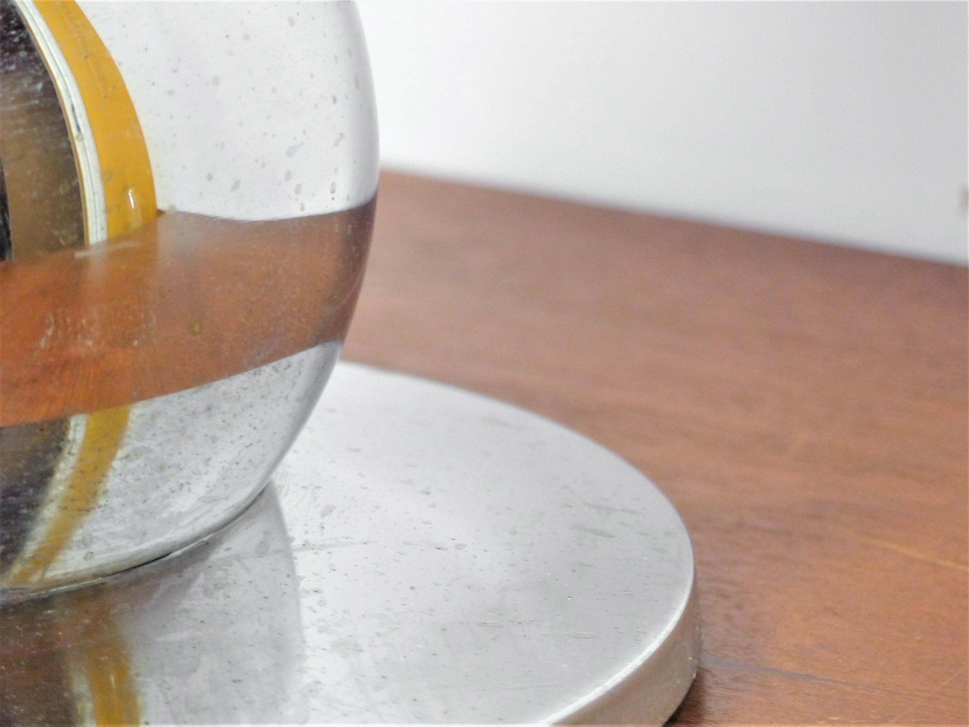 Pied de lampe space age chromée 1970