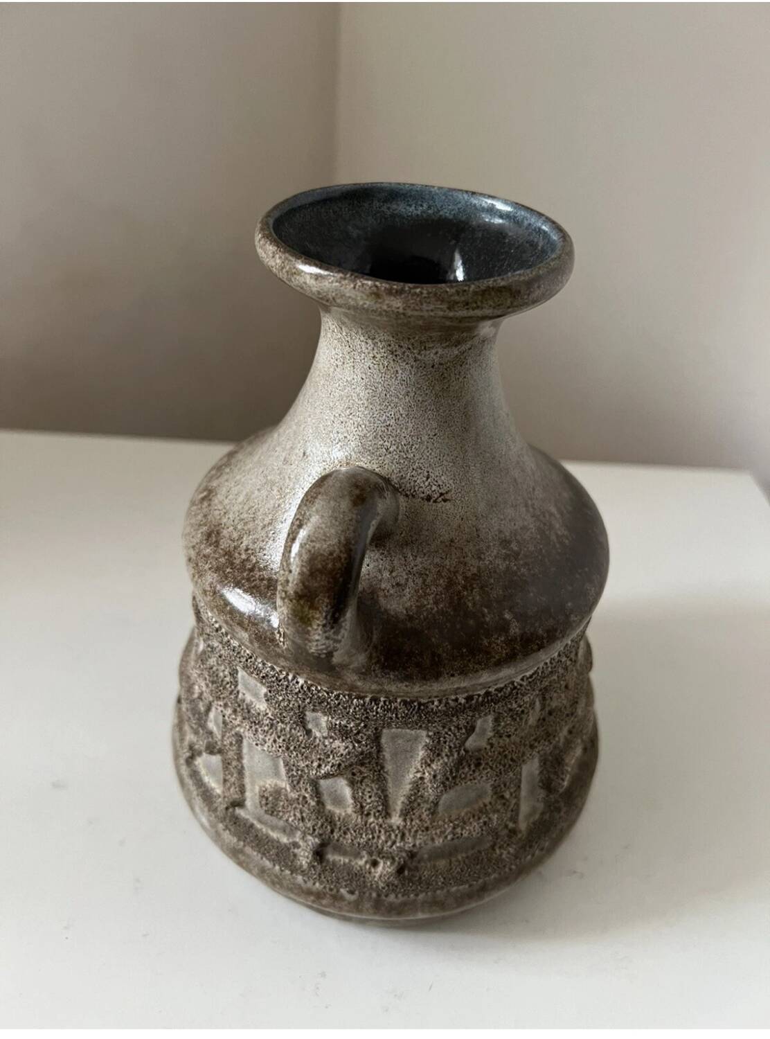 Vintage stoneware vase by VBE Strehla, Germany