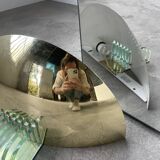 Pair of brass and art deco glass wall lights SCE