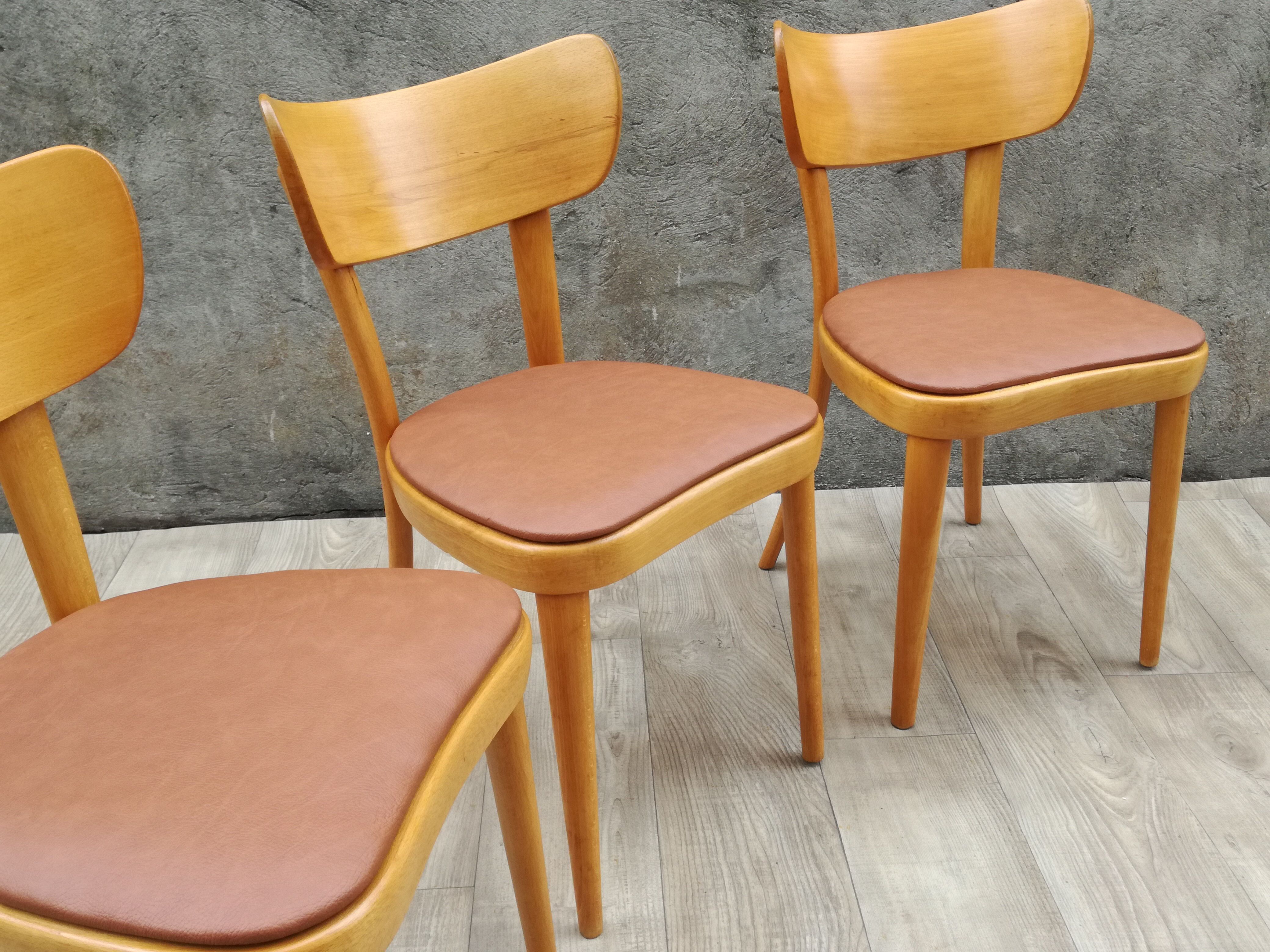 6 thonet chairs in blond wood