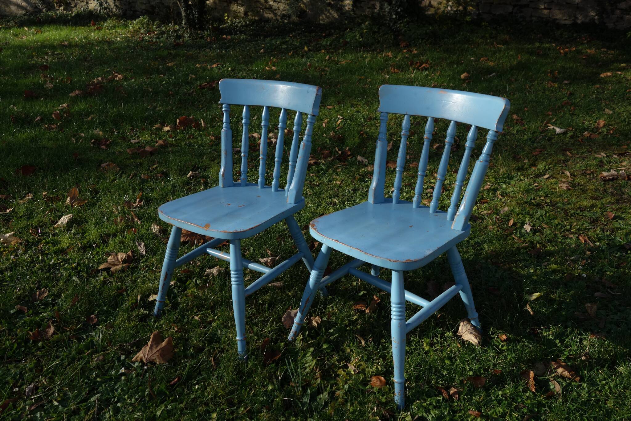 Pair of vintage wooden chairs