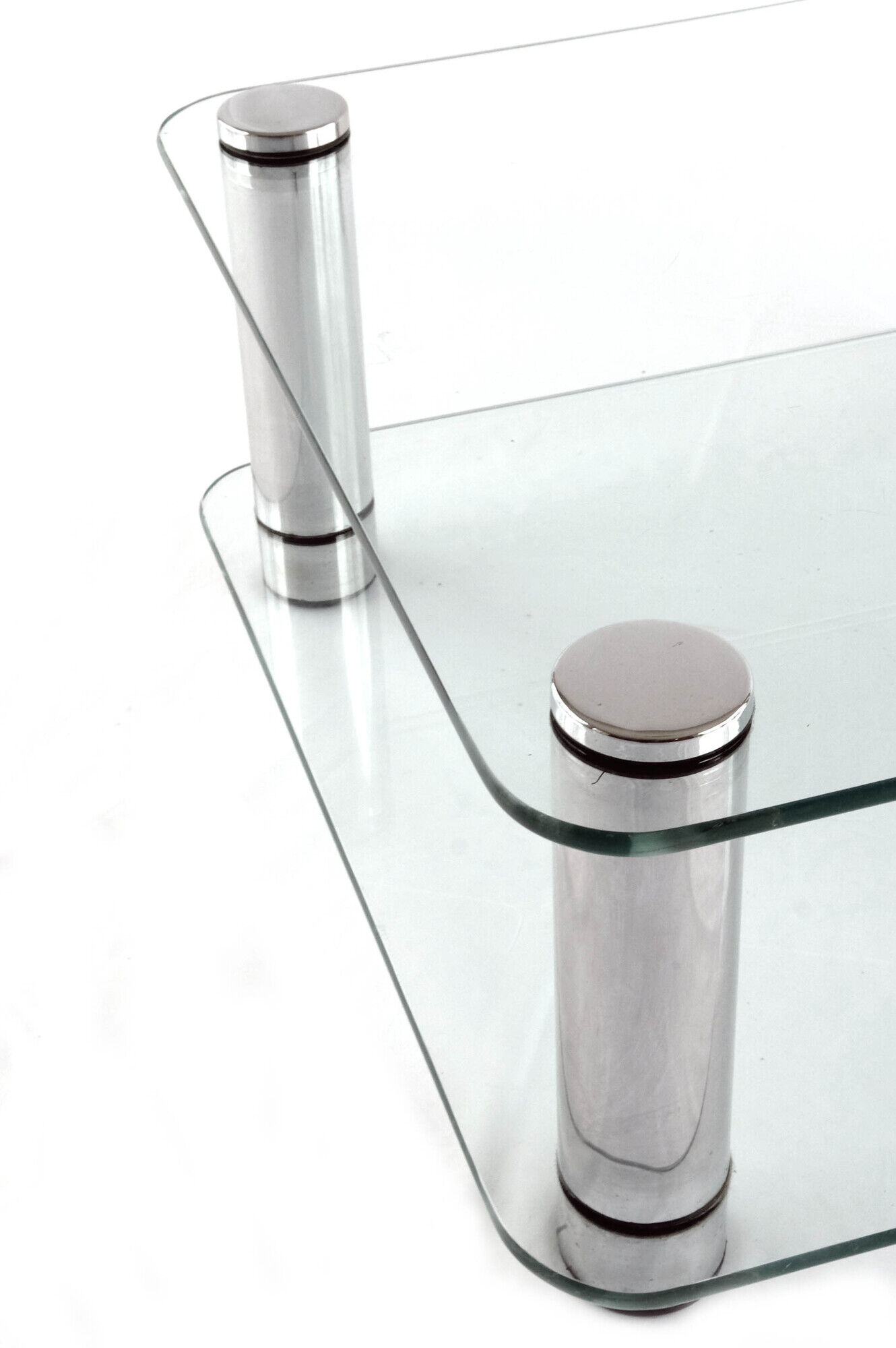 Italian Glass and Chrome Square Coffee Table by by Marco Zanuso for Zanotta, 1960s
