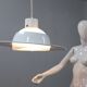 Space Age VeLuce Murano hanging disc lamp 1960s, set of 4