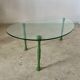 Old bean coffee table free form glass top Italian design 80s vintage