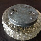 Round ceiling lamp in bubbled glass vintage 60s 70s