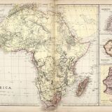 Antique map of Africa, Mauritius. Bourbon (Reunion) circa 1882, Blackie and Sons, Londn=on