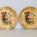 2 Bamboo trays of Asian origin certainly 1950