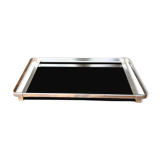 Top in smoked glass and steel