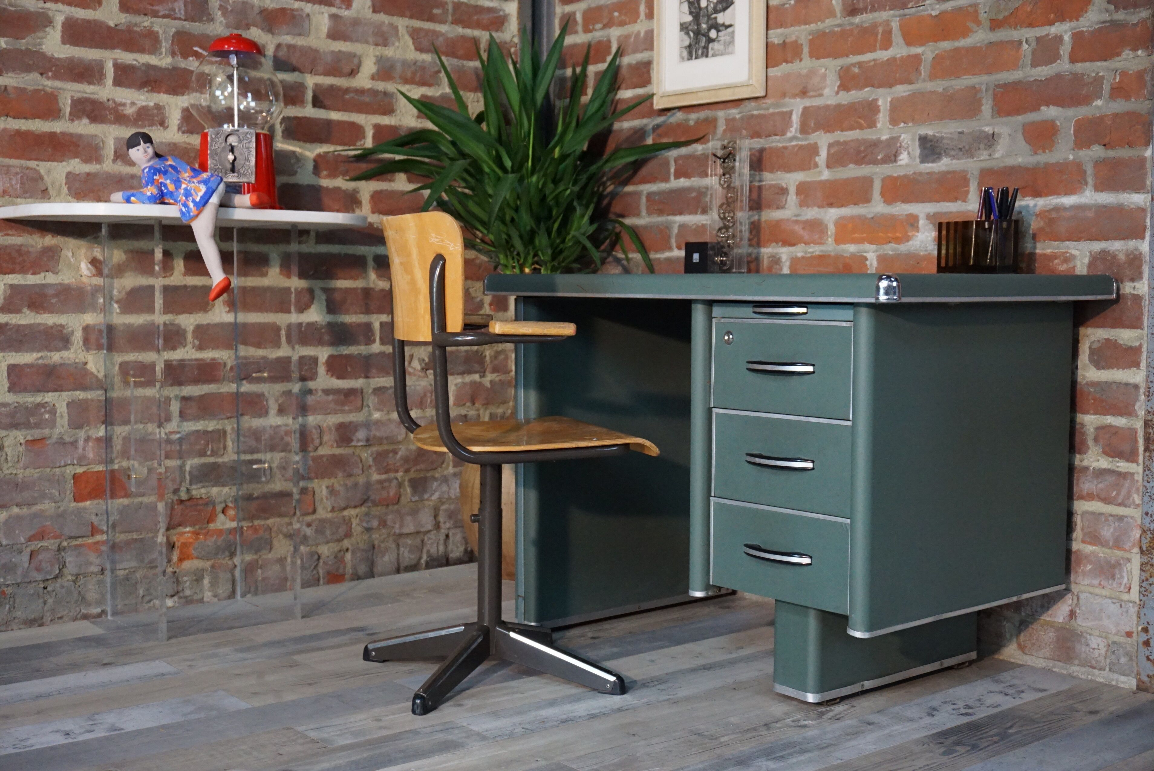 Strafor metal industrial desk 1950s