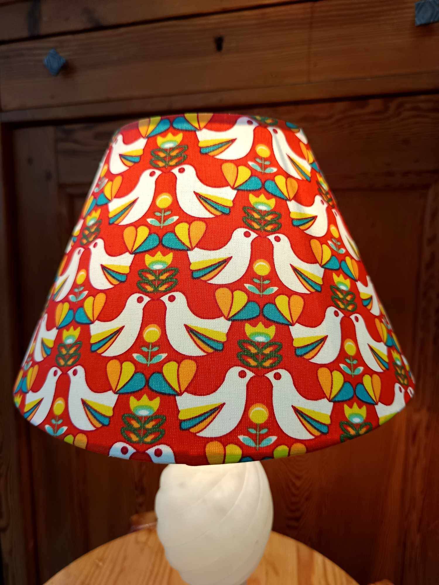 Vintage Alabaster Lamp and Bird Shade