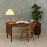 Brass and teak desk lamp