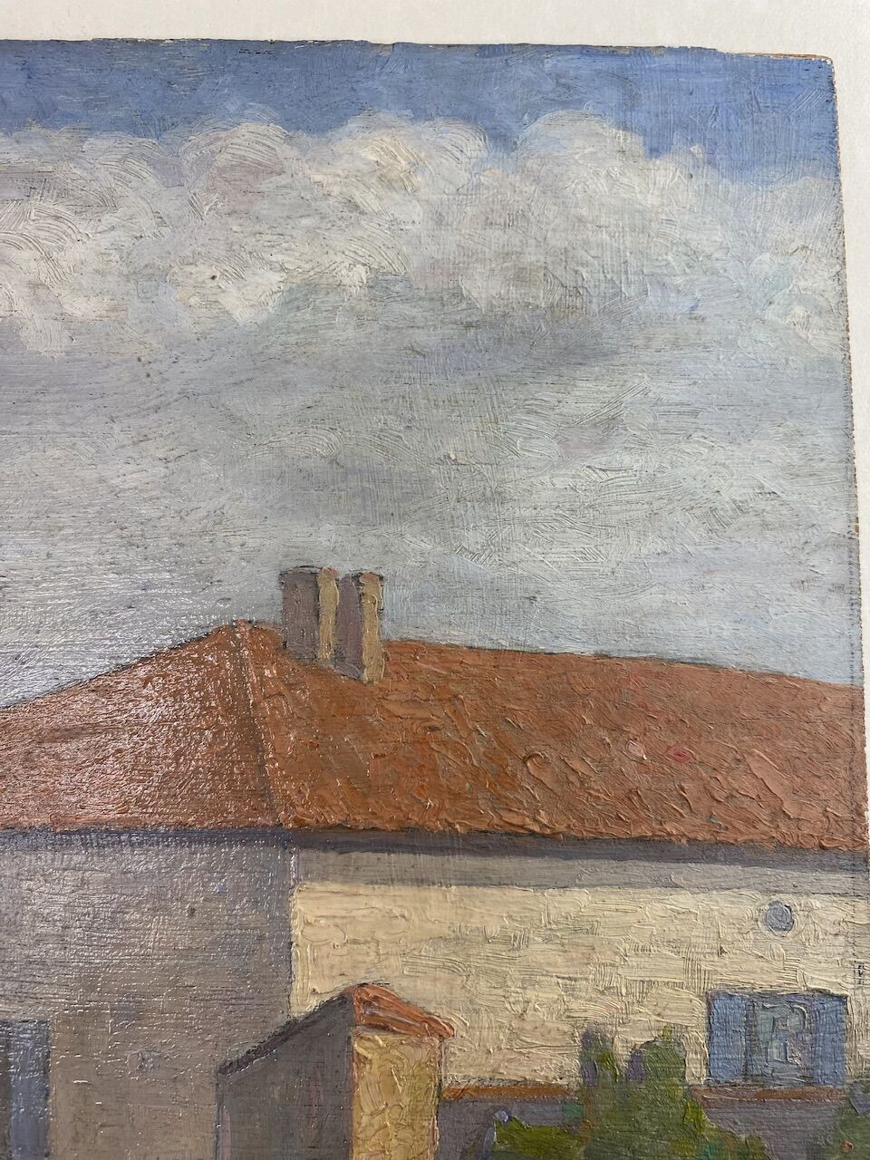 Painting landscape stamp of the artist's studio circa 1940