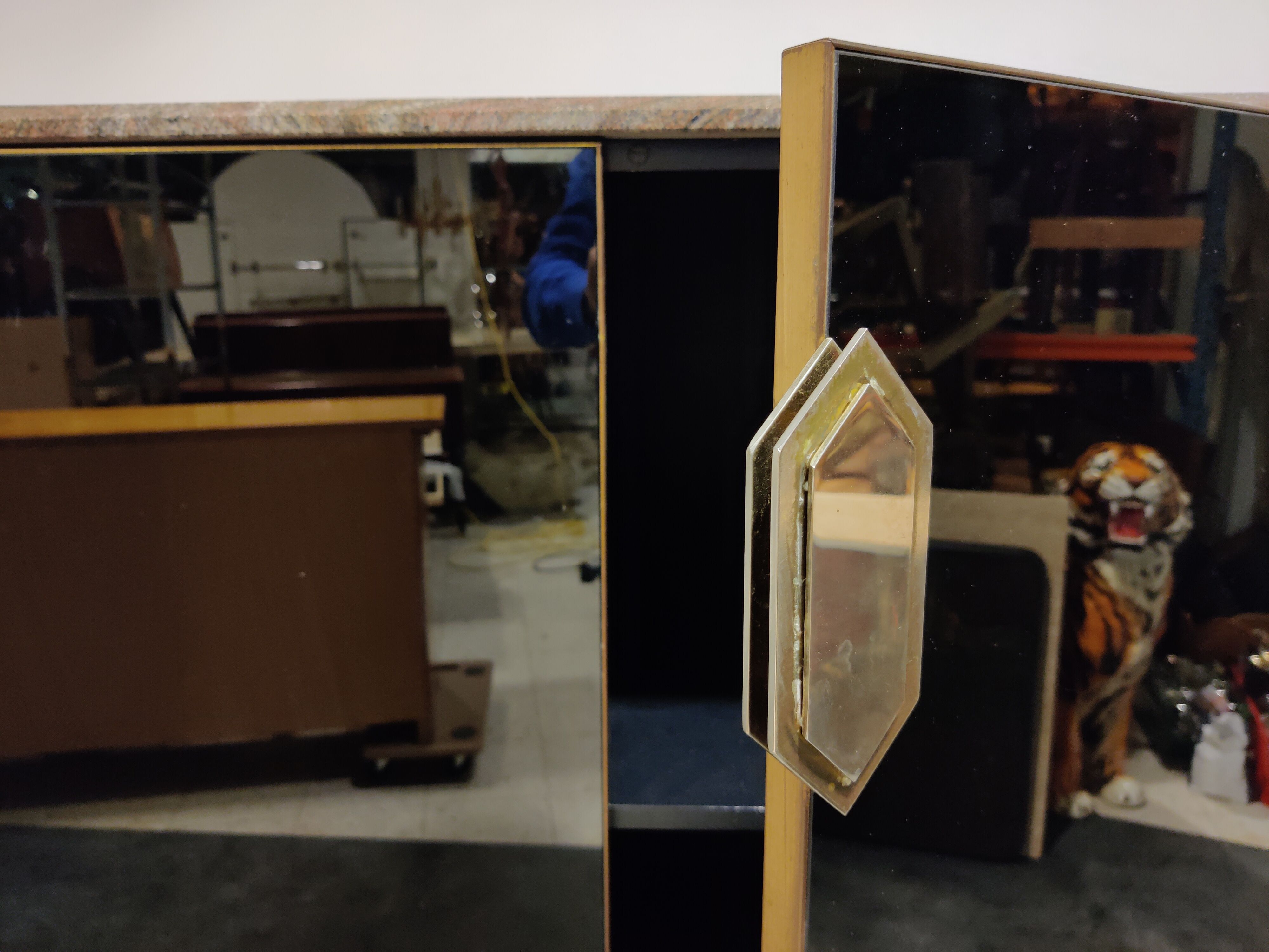 Black glass  bar, 1970s