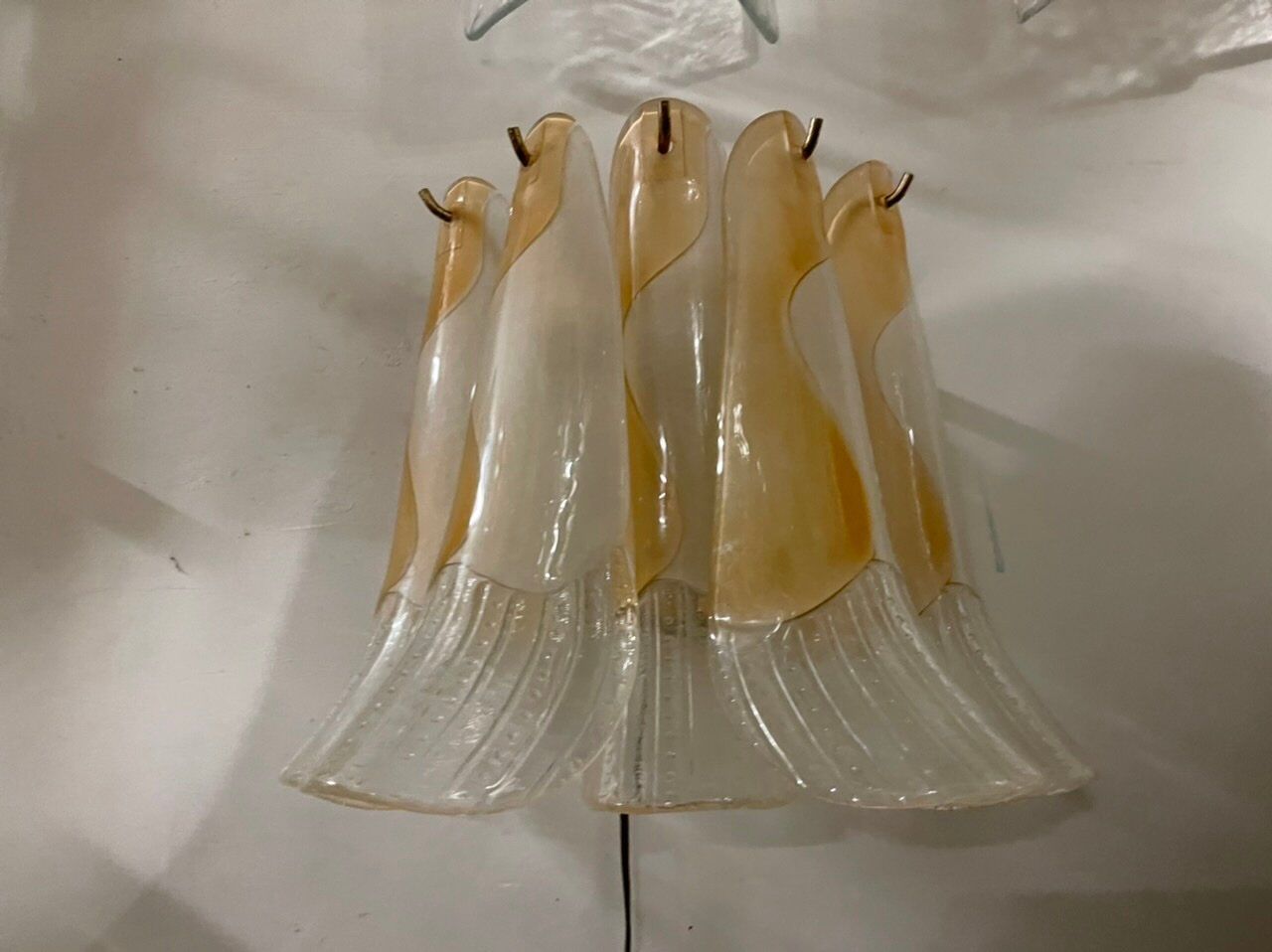 Mid-Century Italian Murano Glass Wall Lights, Set of 2