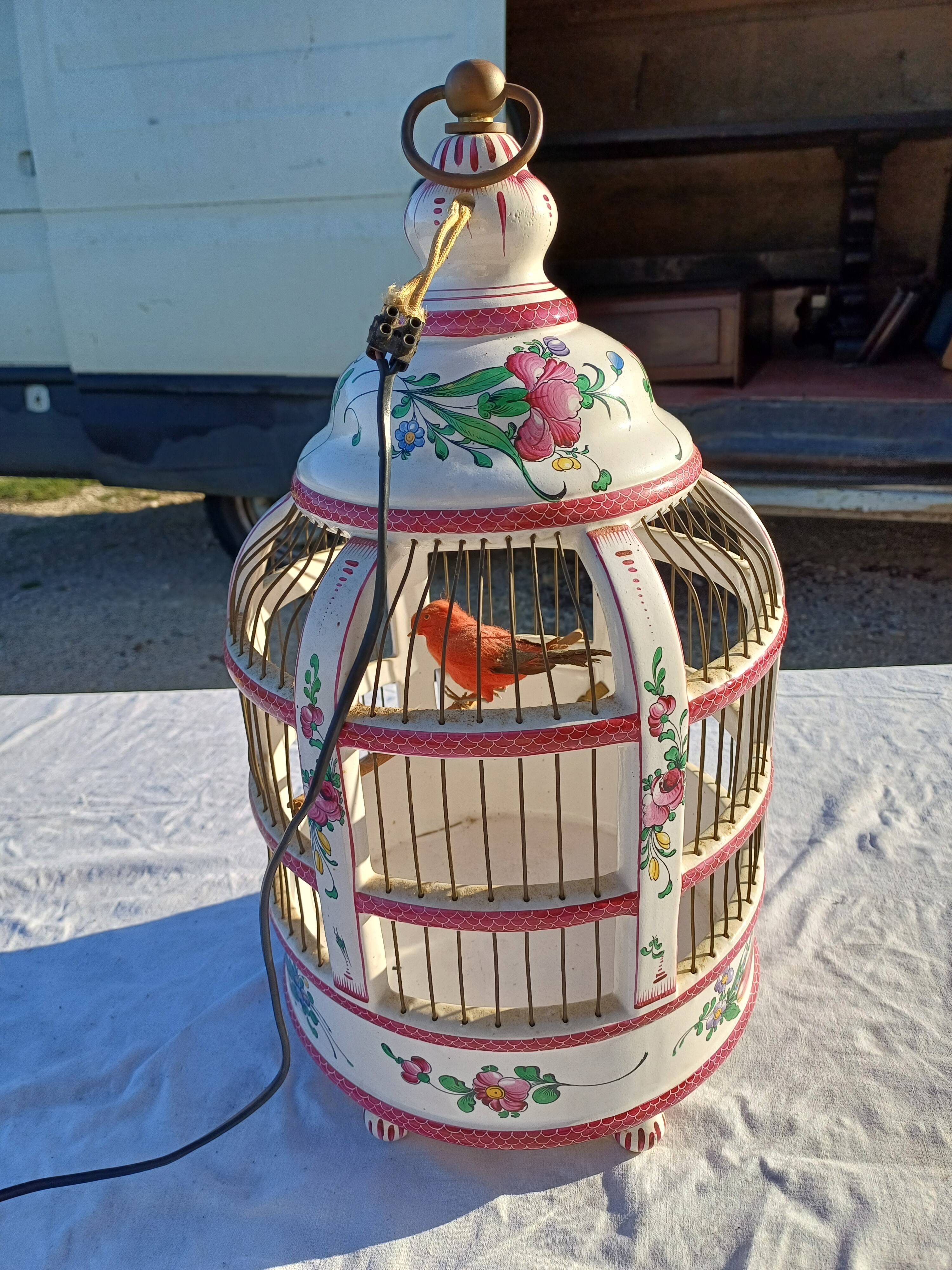 19th century bird cage in Lunéville earthenware