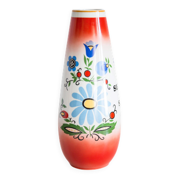Vase en céramique porcelaine vintage grand format Lubiana, Europe, années 1960