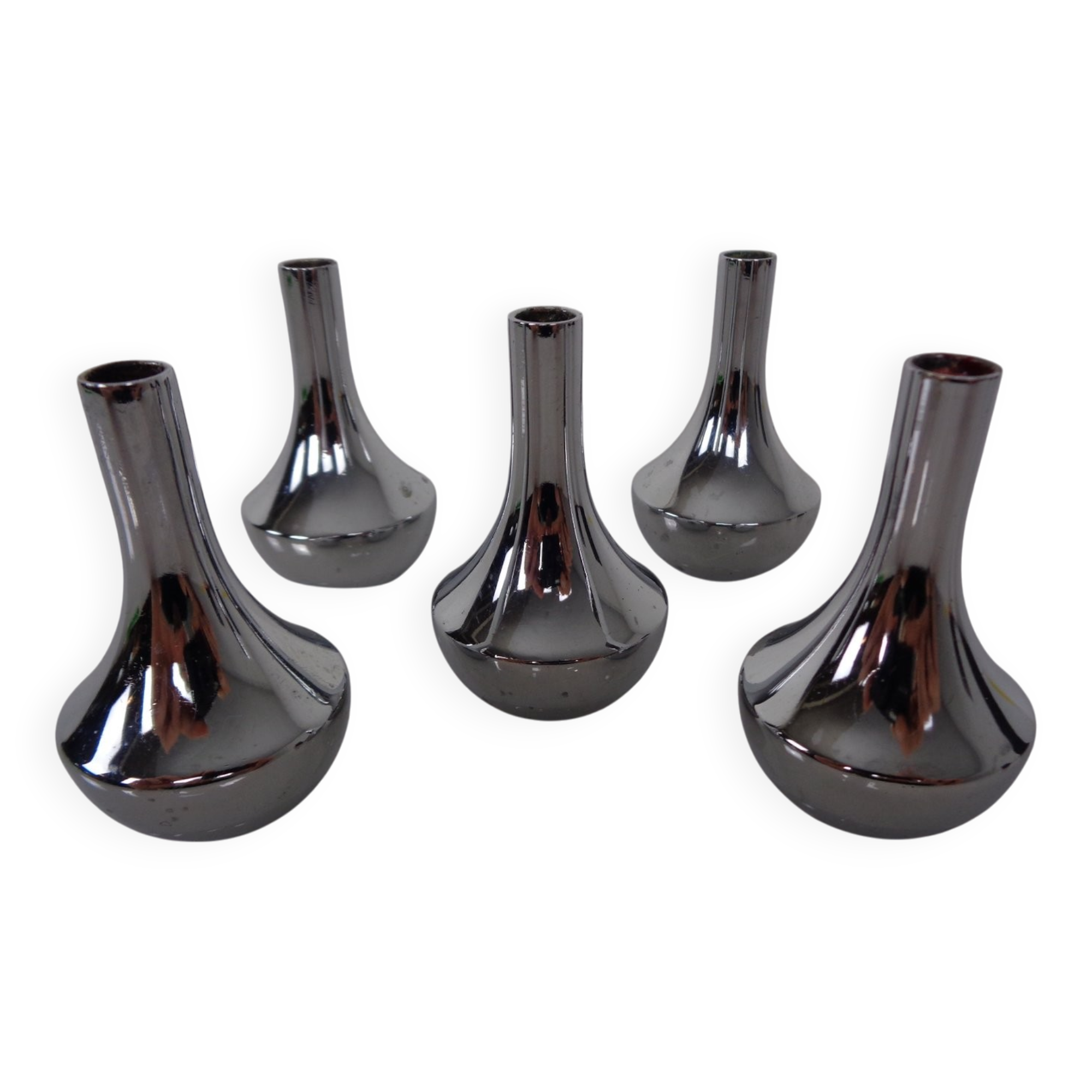 Chrome-Plated Candleholders by Quist, Germany, 1960s, Set of 5