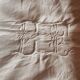 Old large linen sheet monogrammed CP