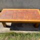 Coffee table herbarium solid oak and ceramic 1950