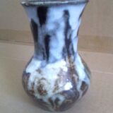 Glazed vase shiny white silver