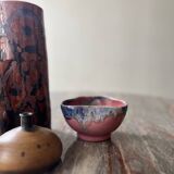 Arts cerams Grand feu enameled ceramic bowl, Saint Armand 1960