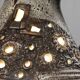 Large double lighting lamp base with openwork design, Brutalist 1960s.