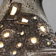 Grand pied de lampe double éclairage ajouré design Brutaliste 1960s