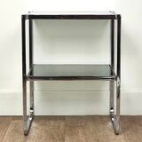 Chrome and glass side table
