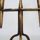Large Pair of Vintage French Gold Wrought Iron 2 Candle Holders 60