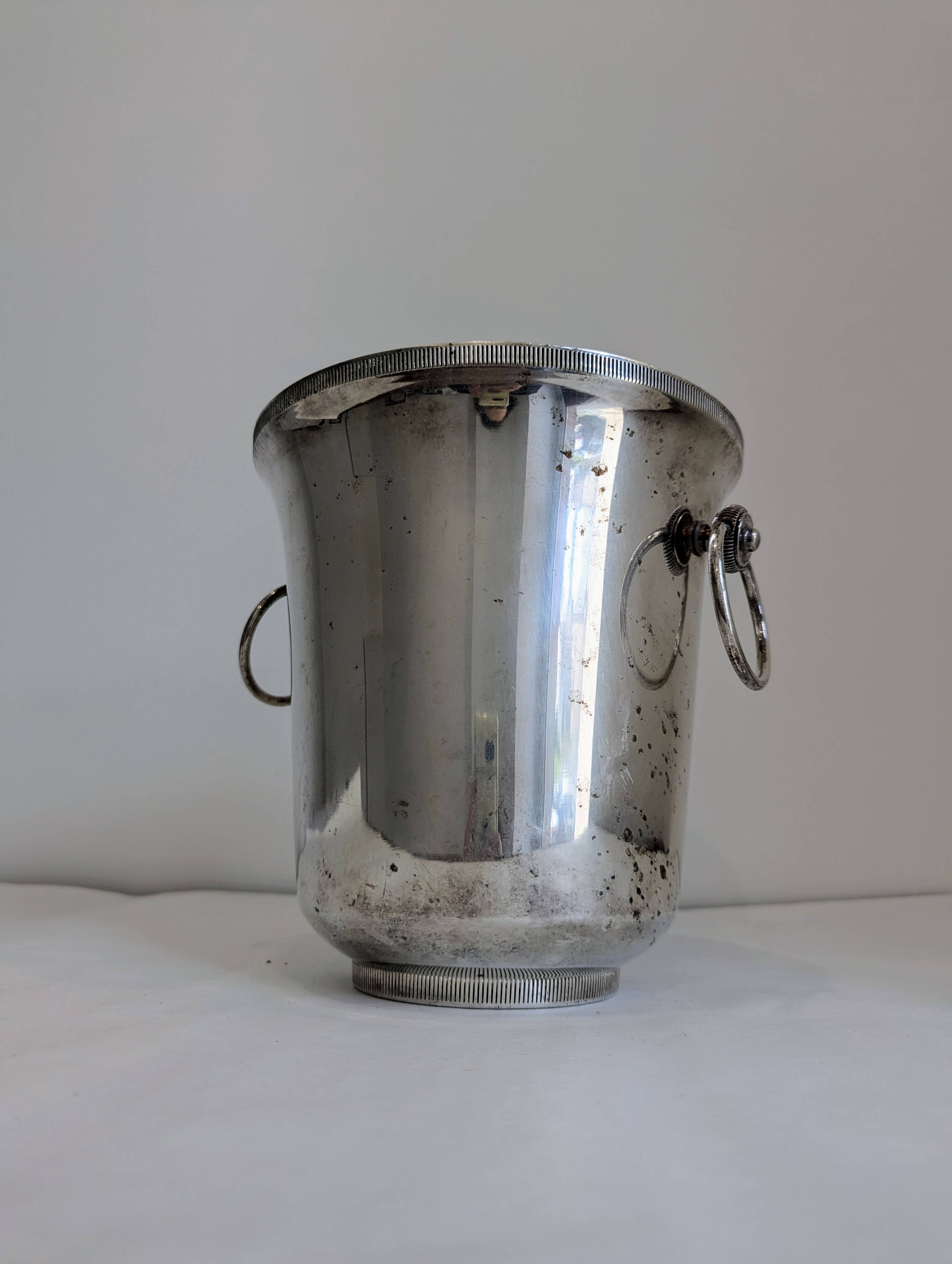 Vintage silver metal champagne bucket