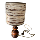 Turned wood lamp from the 1970s