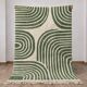 Traditional green and white natural wool rug size 150/250 cm