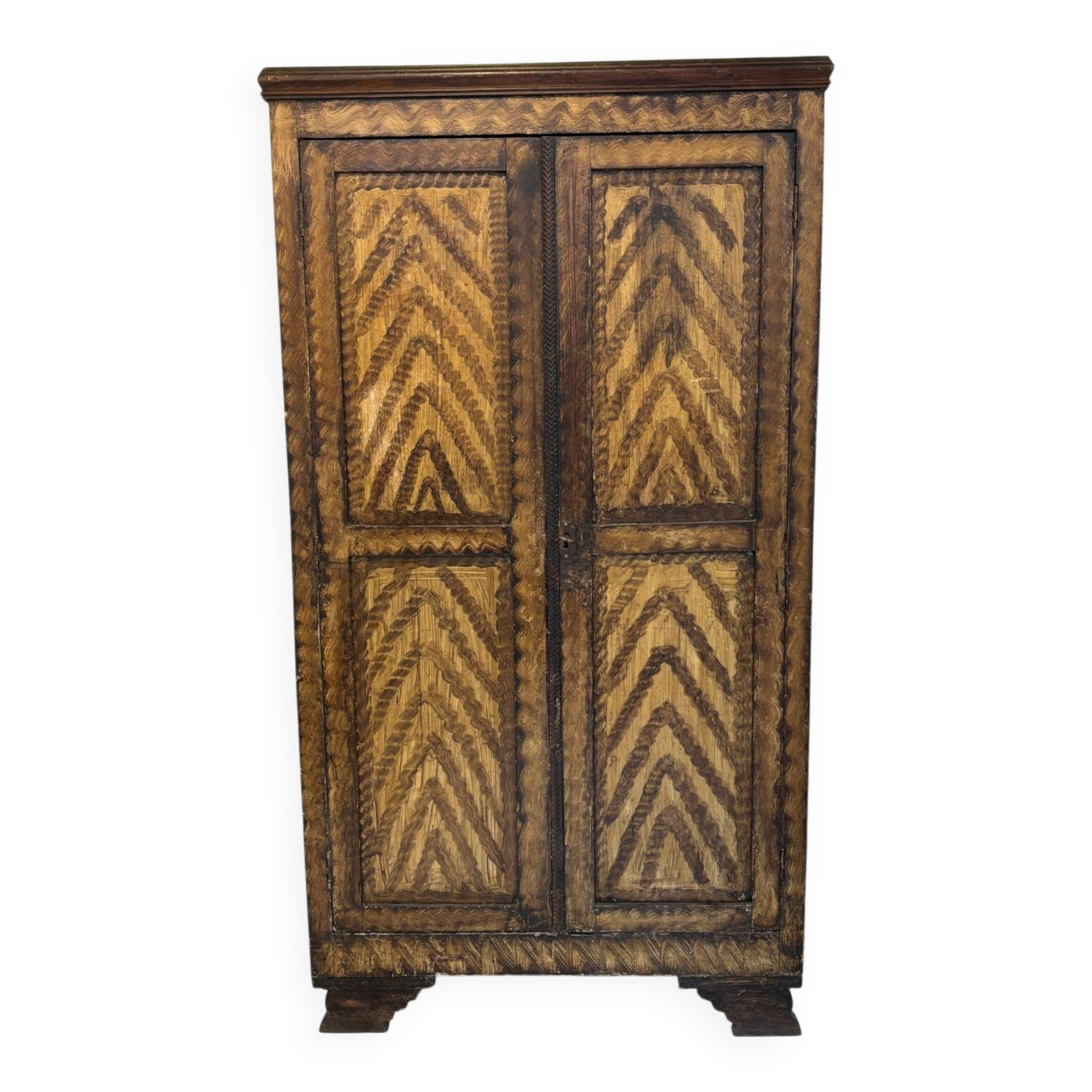 Small 19th-century patinated wardrobe