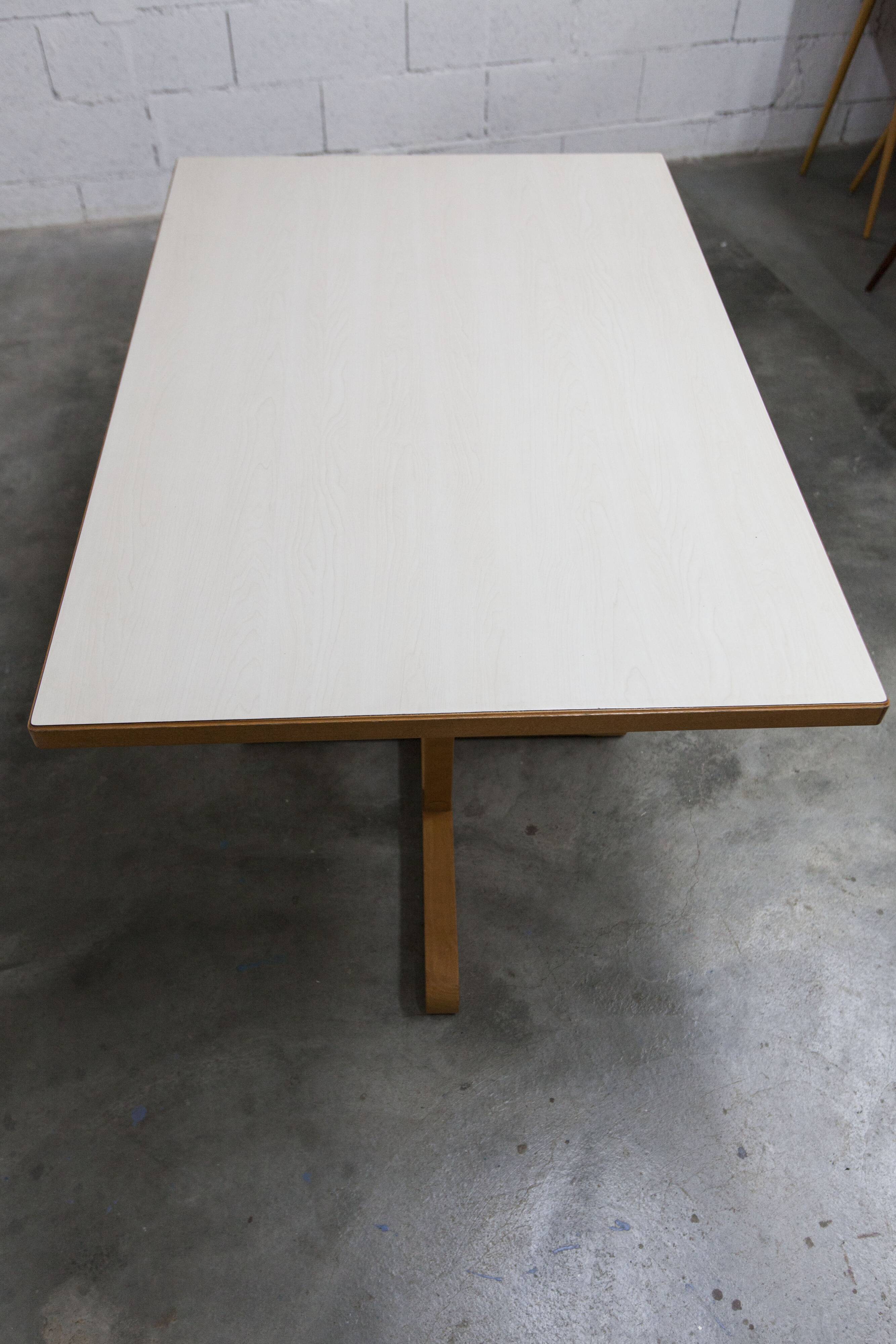 Rare set of 6 Baumann tables 1990, 80x120 and half moon 120cm