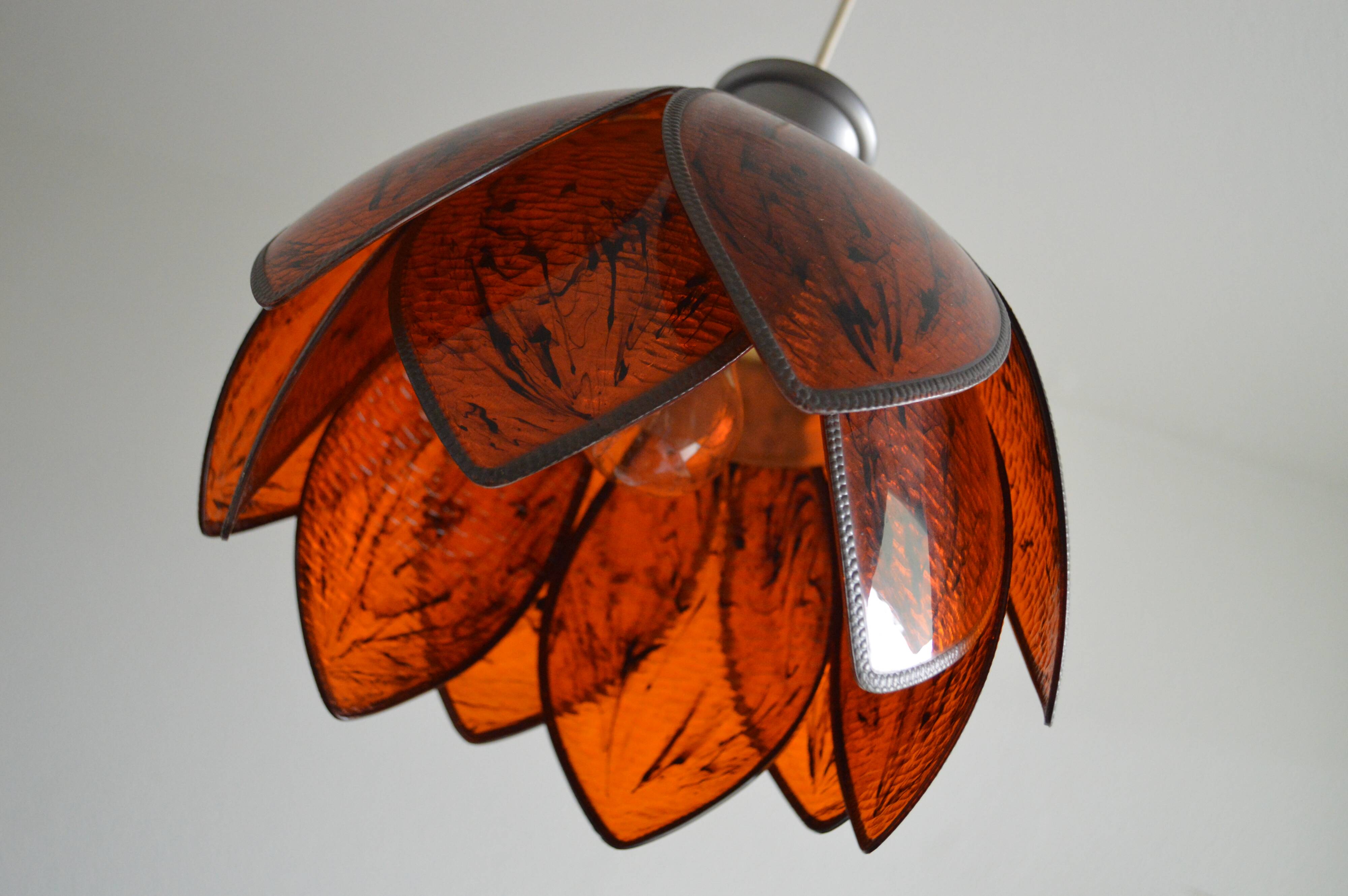 Chandelier pendant lamp in the shape of an artichoke design from the 70s