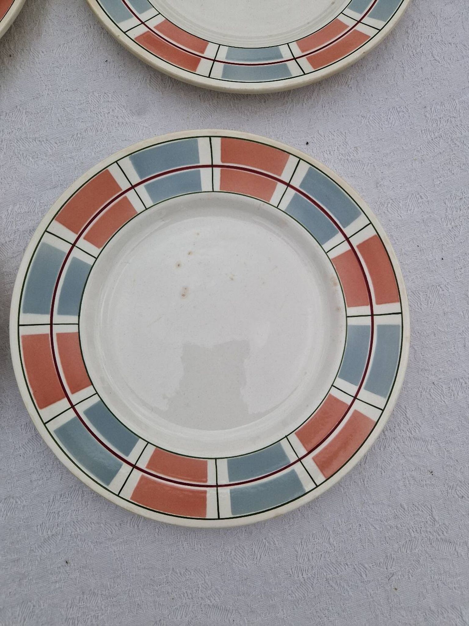 Lot De 8 Assiettes Plates Manufacture Salins