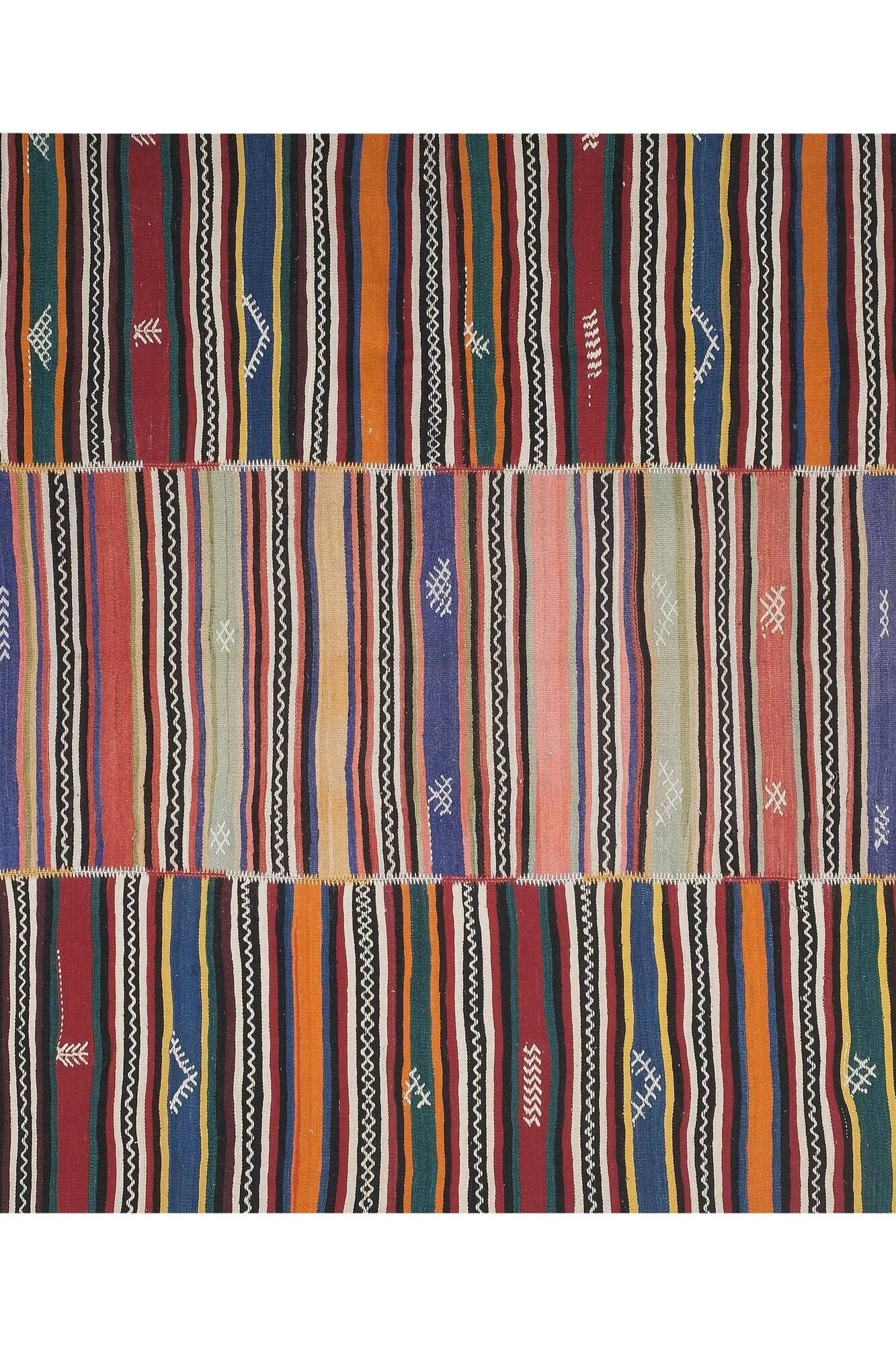 Vintage Turkish kilim handwoven 226x326 cm