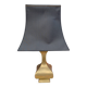 Bronze lamp and dark brown fabric shade