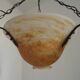 Vintage 4-light chandelier in black metal and glass, France