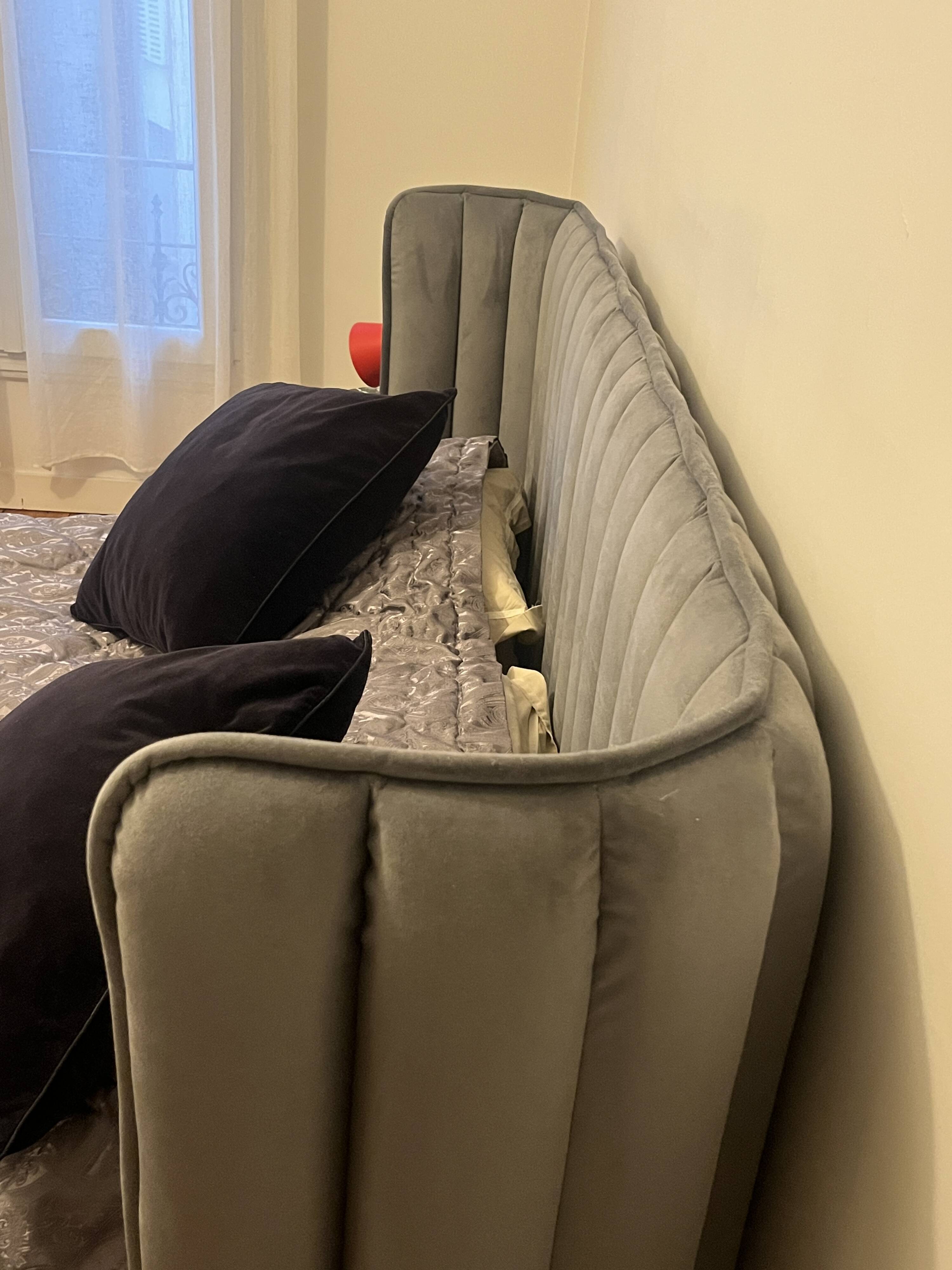 Habitat grey boudoir headboard 244 x 120 cm