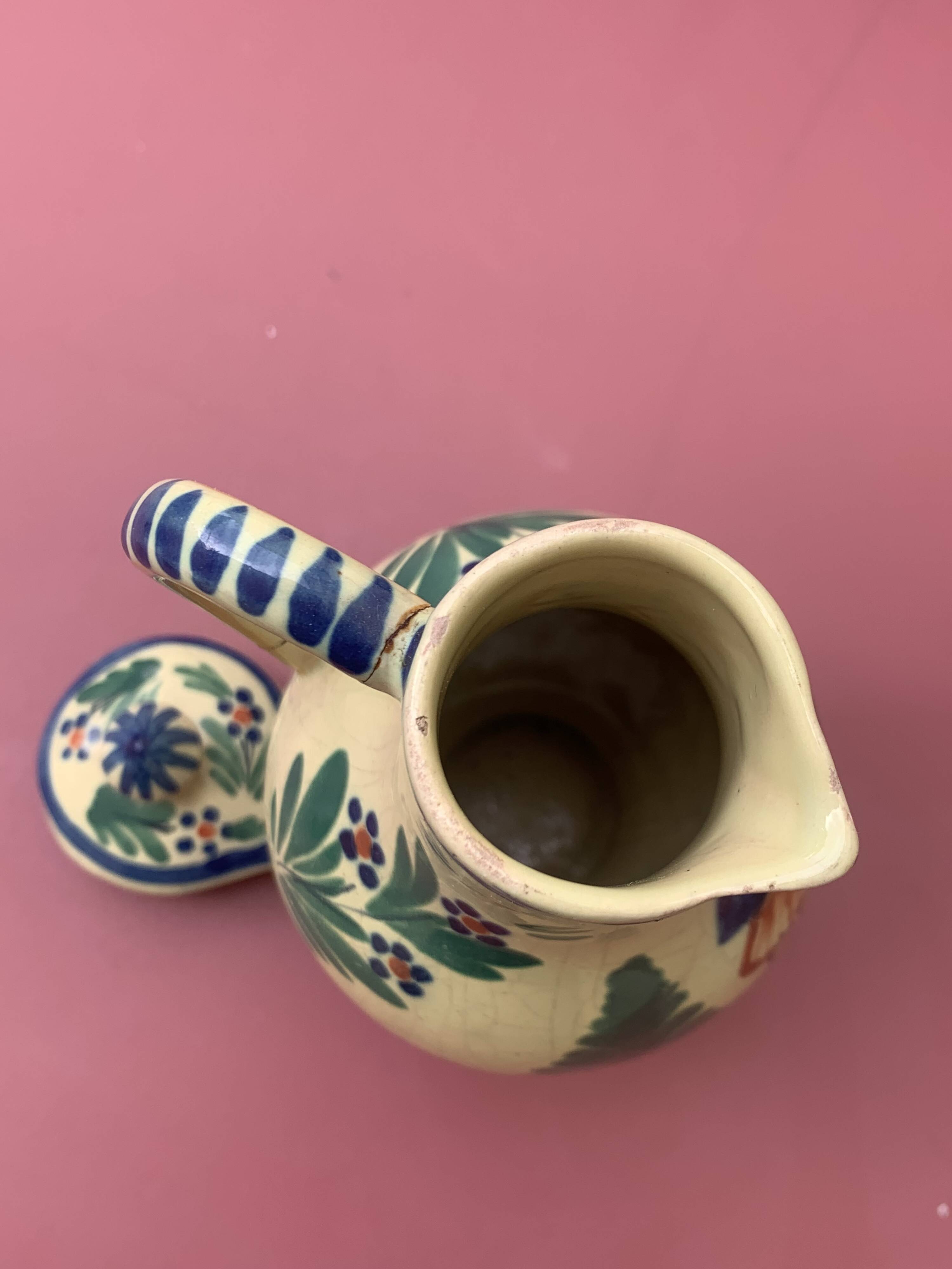 Small jug with lid Henriot Quimper