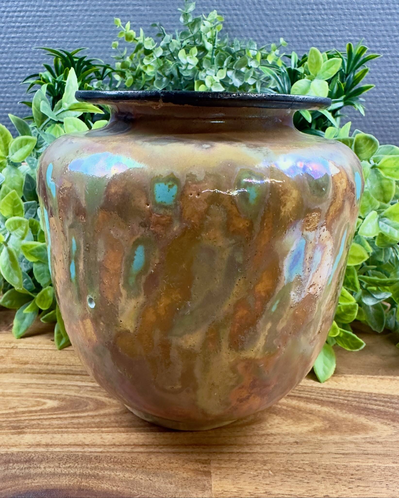 Handcrafted ceramic vase “Unique Piece AR” vintage glazed