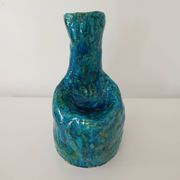 Brutalist Zoomorphic Bird Ceramic Flower Vase Signed NICOLE