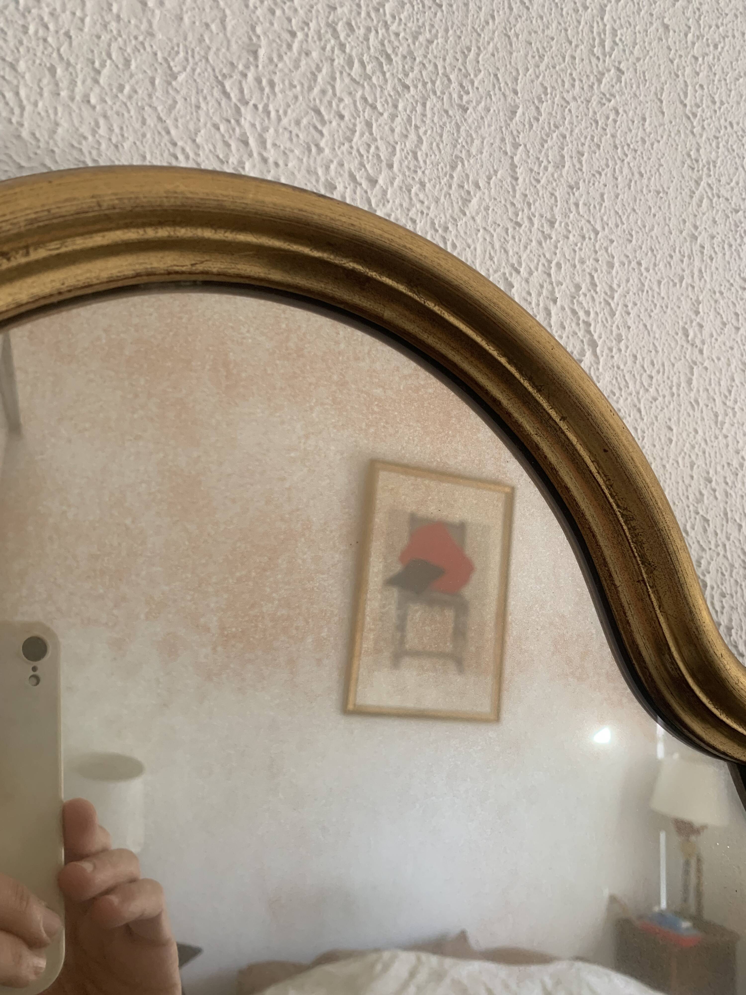 Vintage mirror 1960 Belgian rocaille style gilded wood - 76 x 55cm