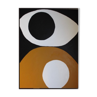 Abstract acrylic painting "oeil7" 100x81cm