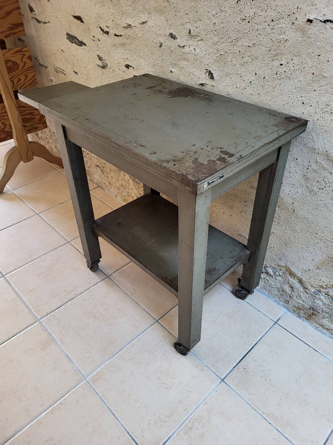 Metal serving trolley
