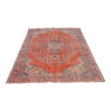 Turkish oushak large handmade red rug 194cm x 286cm living room rugs